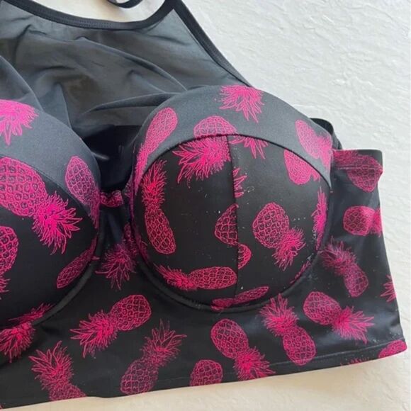 Torrid pineapple print mesh push up bikini top - Picture 2 of 9